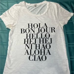 J.Crew Hello Languages Graphic Shirt